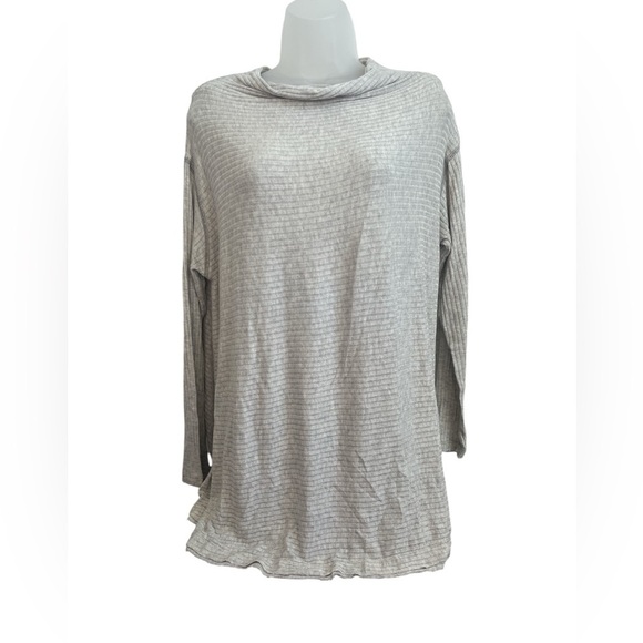 NEW We the Free Free People Ribbed Thermal Tee Size Large Gray - Picture 3 of 9